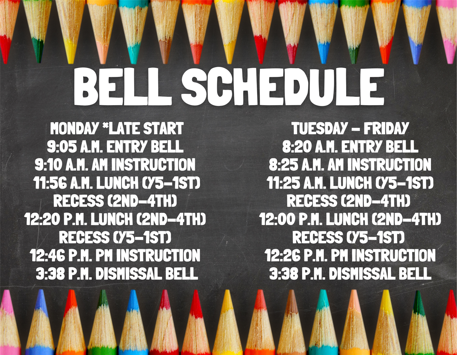  bell schedule